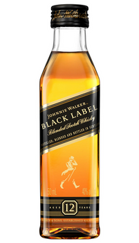 Johnnie Walker Black Label 50ml glass bottle of blended Scotch whisky