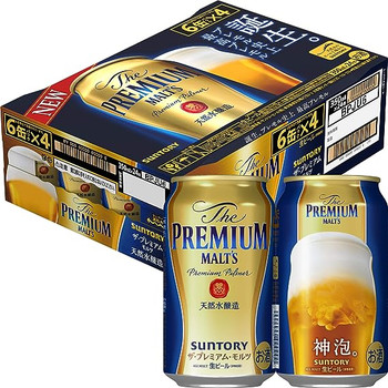 Case of 24 Suntory Premium Malt's beer in 350ml cans