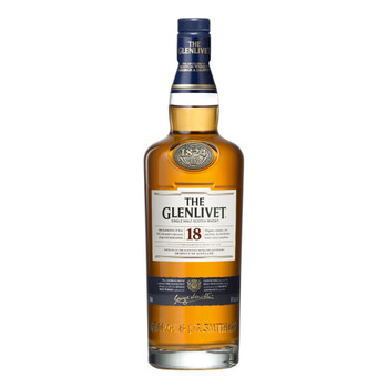 Bottle of Glenlivet 18 Years Old single malt Scotch whisky, 700ml