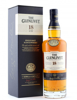 Bottle of Glenlivet 18 Years Old single malt Scotch whisky, 700ml