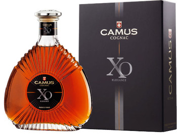 Bottle of Camus XO Cognac 700ml showcasing its bright amber color