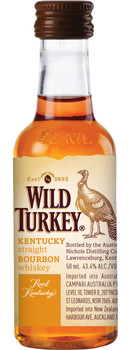 Wild Turkey 50ml bottle of American bourbon whiskey, 43.4% ABV