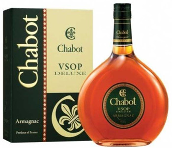 Chabot VSOP Deluxe Armagnac 700ml bottle with elegant Baroque design, five-year-old French spirit