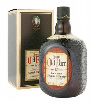 Old Parr 12 Year Old 50ml square brown bottle blended whisky in gold box