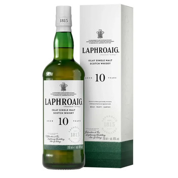 Bottle of Laphroaig 10 Year Old Islay single malt Scotch whisky, 700ml