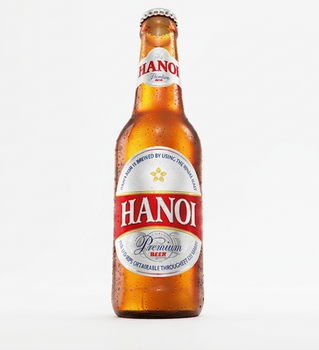 Case of Bia Hanoi lager beer, 330ml bottles, traditional Vietnamese brew