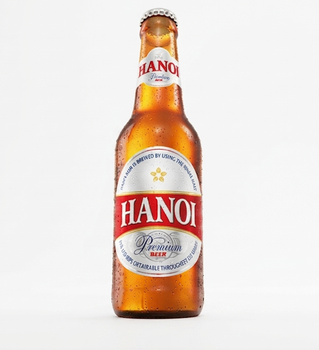 Case of Bia Hanoi lager beer, 330ml bottles, traditional Vietnamese brew