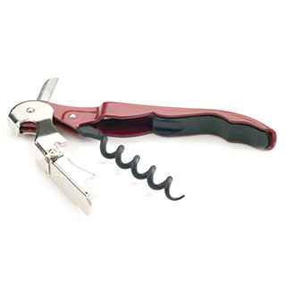 Burgundy Waiters Friends corkscrew with foil knife and bottle opener