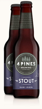 Single 330ml bottle of 4 Pines Stout, a dry Irish style stout from Australia