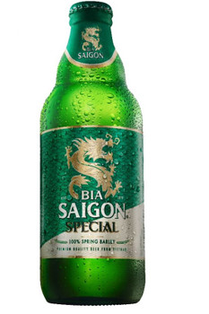 Six pack of Saigon Special Green lager in 330ml bottles