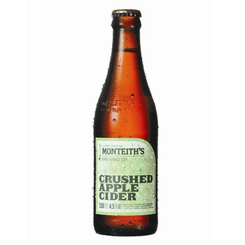 Single 330ml bottle of Monteith's Crushed Apple Cider from New Zealand