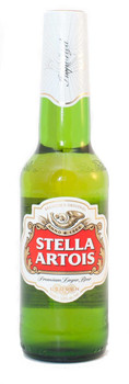Bottle of Stella Artois 330ml imported Belgian pilsner beer