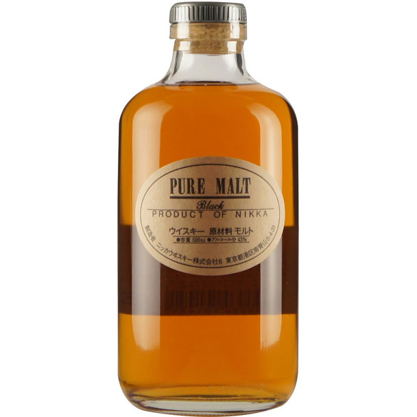 Bottle of Nikka Pure Malt Black Label Japanese blended malt whisky, 500ml