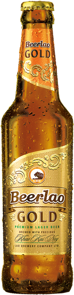 BeerLao Gold 330ml bottles, 6 pack, Lao Brewery Company rice lager