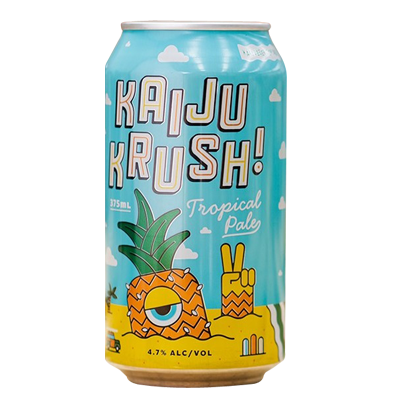 Kaiju Krush Tropical Ale 330ml can, Melbourne craft beer with tropical fruit flavors