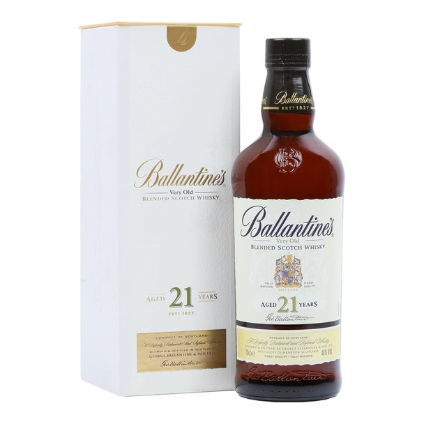 Bottle of Ballantine's 21 Years Old blended Scotch whisky, 700ml