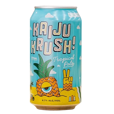 Kaiju Krush Tropical Ale 330ml cans, 6 pack, brewed in Melbourne, Australia