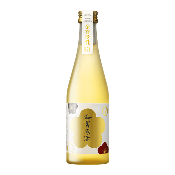 Bottle of Maesilwonju plum wine with honey, a Korean plum wine at 13% ABV