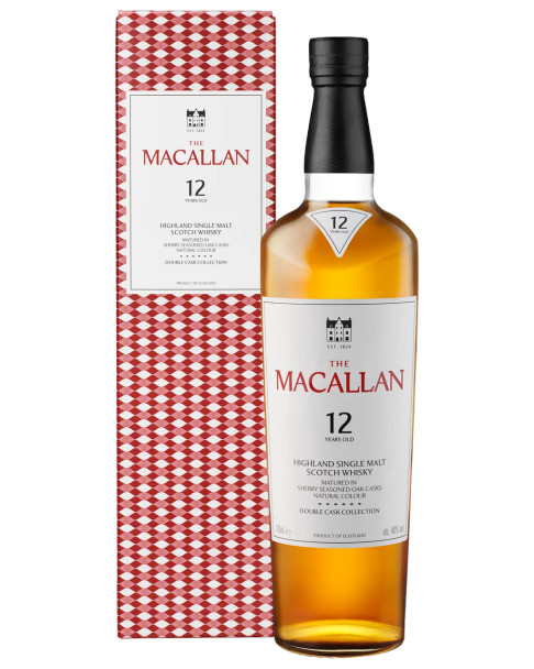 Bottle of Macallan 12 Year Old Double Cask single malt whisky, 750ml, 40% ABV