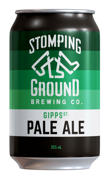 Six-pack of Stomping Ground Gipps St Pale Ale 355ml cans, an Australian craft pale ale