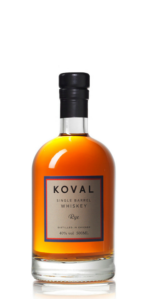 Bottle of Koval Rye Whiskey, single barrel unfiltered 100% rye, 500ml