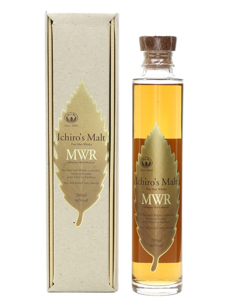 Bottle of Ichiro Malt Mizunara Wood Reserve Japanese blended malt whisky, 200ml