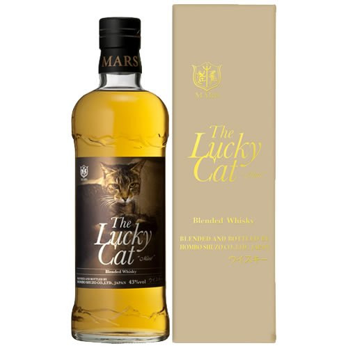 Bottle of Mars Lucky Cat Mint Blended Whisky 700ml, a limited edition Japanese whisky
