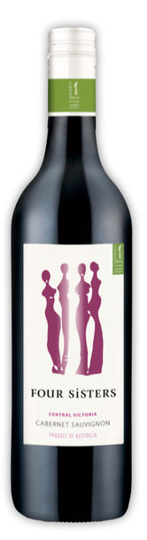 Bottle of Four Sisters Cabernet Sauvignon 750ml, 2017 vintage from Goulburn Valley, Victoria