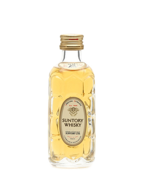 Suntory Kakubin 50ml bottle of Japanese whisky in square-cut tortoise-shell bottle