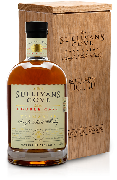 Sullivans Cove Double Cask Limited Edition DC100 Tasmanian single malt whisky bottle in solid oak box