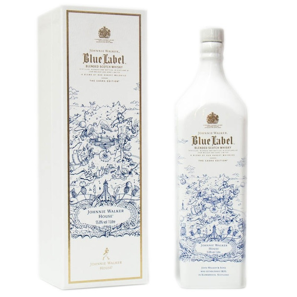 Johnnie Walker Blue Globe Willows Collection 1000ml limited-edition porcelain bottle with landmark artwork