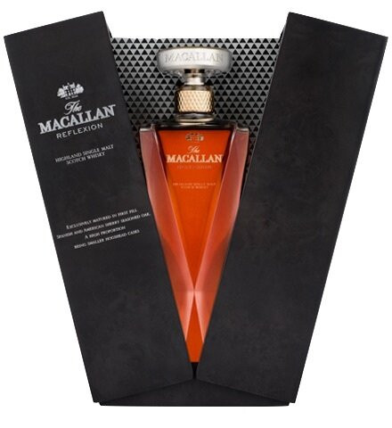 Bottle of Macallan Reflexion 700ml single malt Scotch whisky with deep red mahogany colour
