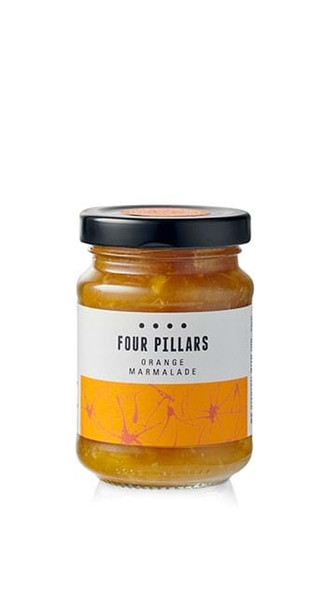 Jar of Four Pillars Marmalade 160g, an orange peel spread made in the Yarra Valley