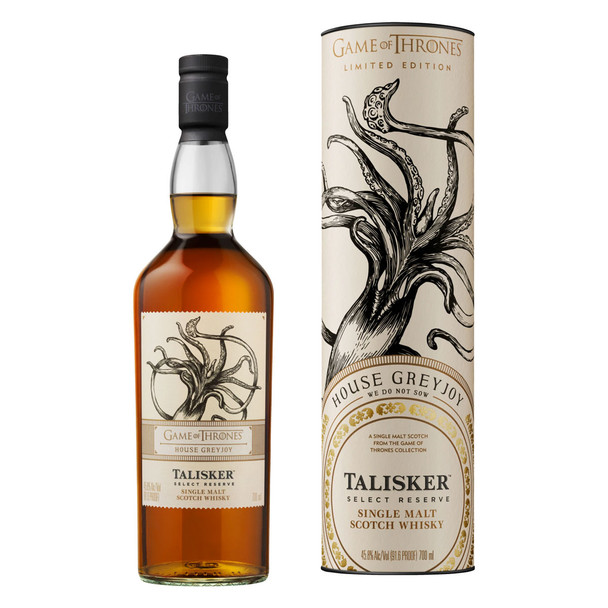 Game of Thrones House Greyjoy Talisker Select Reserve single malt whisky bottle, 700ml