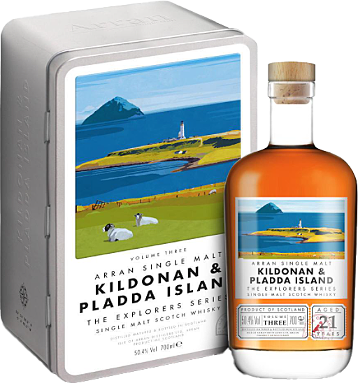 Arran 21 Year Old Kildonan & Pladda Island 'The Explorer Series' 700ml bottle with gift tin