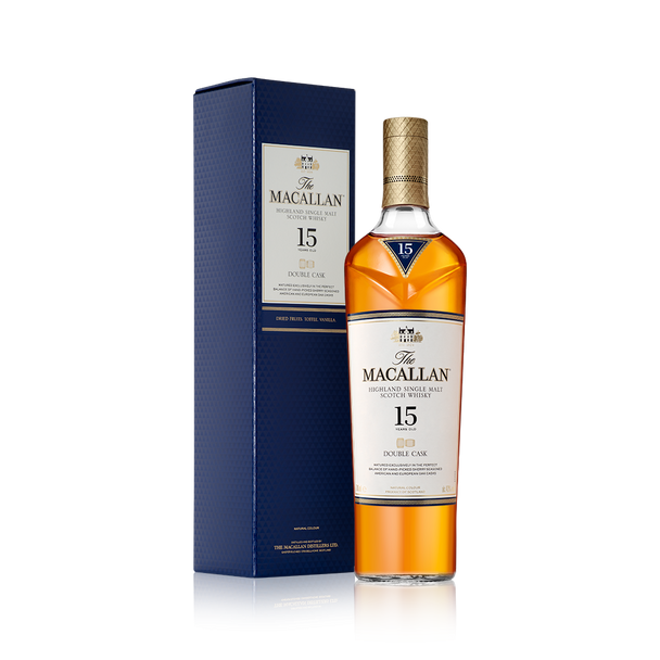 Bottle of Macallan Double Cask 15 Year Old single malt whisky, 700ml