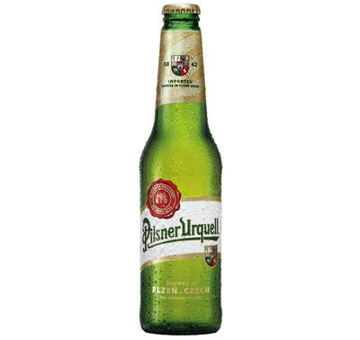 Bottle of Pilsner Urquell 330ml Czech golden lager