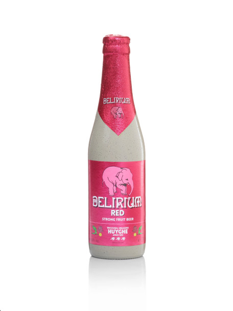 Delirium Red Fruit Beer 330ml bottles, 3 pack, deep dark red beer with light pink head