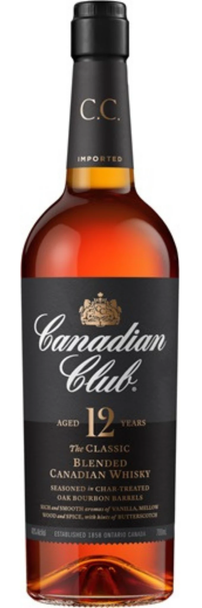 Bottle of Canadian Club 12 Year Classic whisky, 700ml