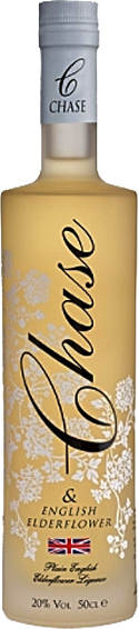 Bottle of Chase Elderflower Liqueur 500ml, a pale floral spirit from Chase Distillery