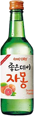 Bottle of Good Day Grape Fruit Soju, 360ml, grape-flavored distilled soju