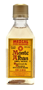 Monte Alban Mezcal 50ml bottle, 100% agave mezcal from Oaxaca, Mexico