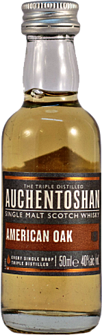 Auchentoshan American Oak 50ml single malt Scotch whisky bottle