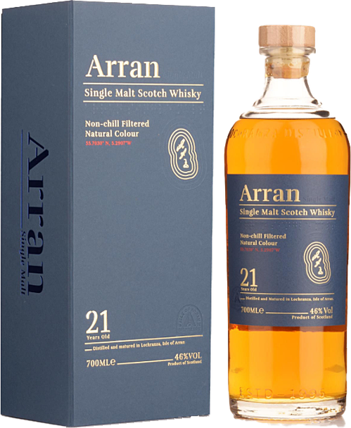 Bottle of Arran 21 Year Old Single Malt Scotch Whisky, 700ml