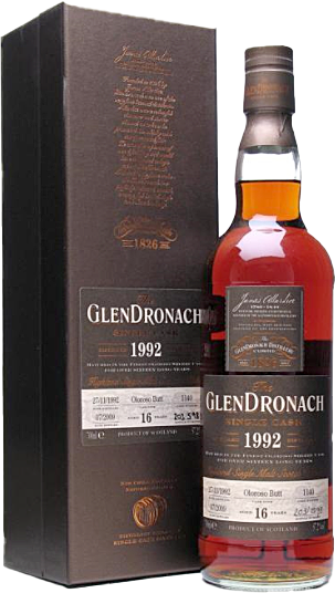 Bottle of Glendronach Single Cask 16Y 1992 Cask No 1140 Highland whisky, 700ml