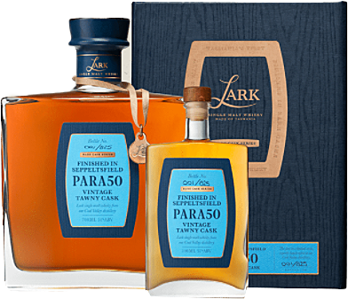 Lark Rare Cask PARA50 Release 2020 Tasmanian whisky, 700ml bottle with 100ml mini bottle, No 532/825