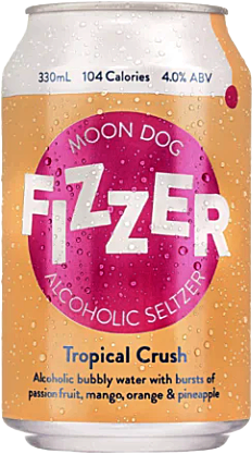 Moon Dog Fizzer Alcoholic Seltzer Tropical Crush 330ml cans, pack of 24