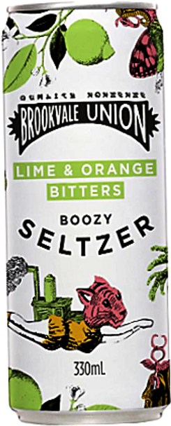 Brookvale Union Lime & Orange Bitters Boozy Seltzer 300ml (4 Pack)