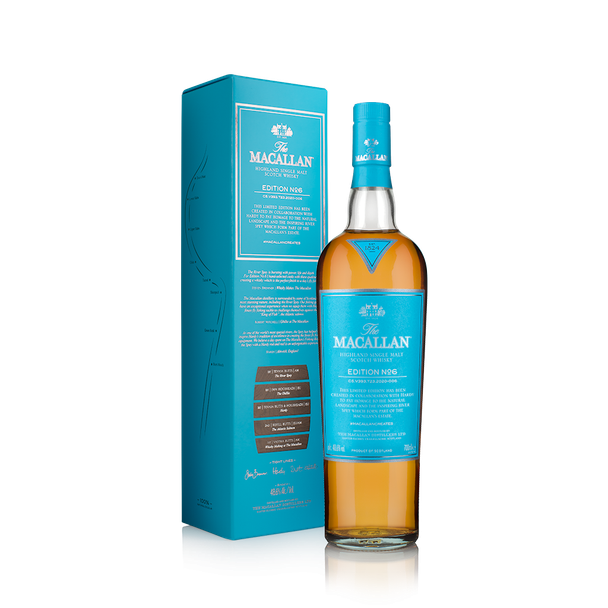 Bottle of Macallan Edition No.6 700ml single malt Scotch whisky with deep antique brass color