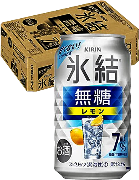 Kirin Freezing Unsweetened Lemon Alcohol 7% 350ml cans, 4 pack